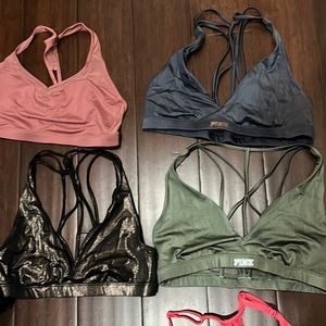 Lot of 8 size large pink sports bras and bralettes